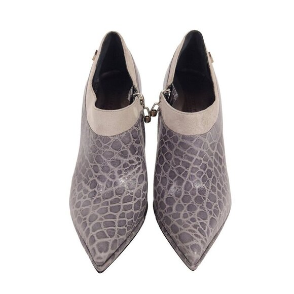 Philipp Plein GoldJunge Reptilia Croc Bootie Heel 36.5 6 Leather New Shoes FW14 - Picture 2 of 12